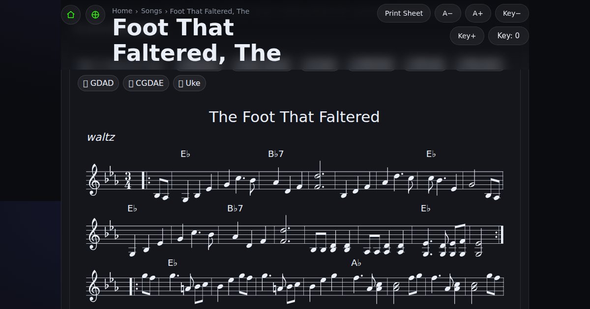 Foot That Faltered, The with chords - waltz Fdor – Session Trad Tune ...
