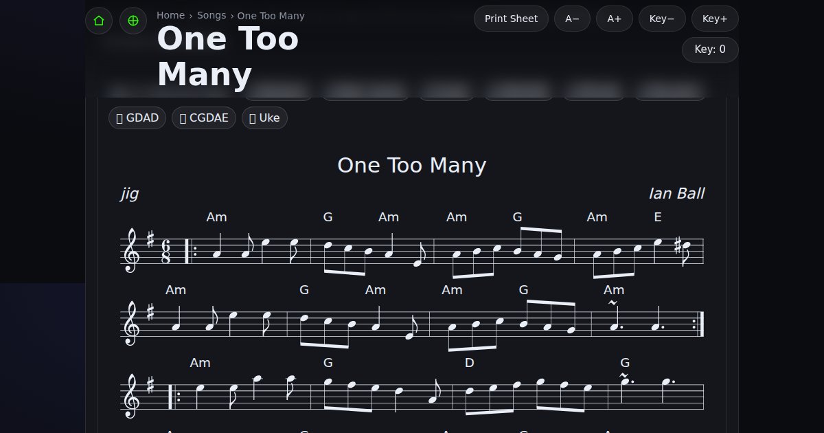 Too Many One Notes Gif One Too Many with chords - jig Ador – Session Trad Tune Explorer