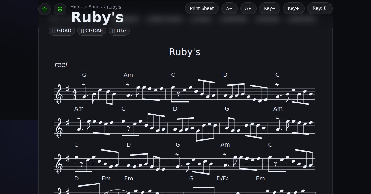 Ruby's with chords - reel D – Session Trad Tune Explorer