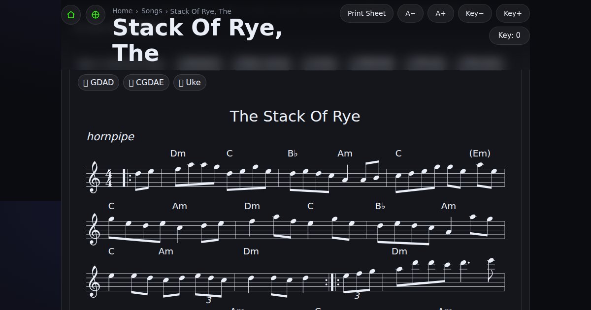 Stack Chord Stack Of Rye, The with chords - hornpipe Ador – Session Trad Tune Explorer