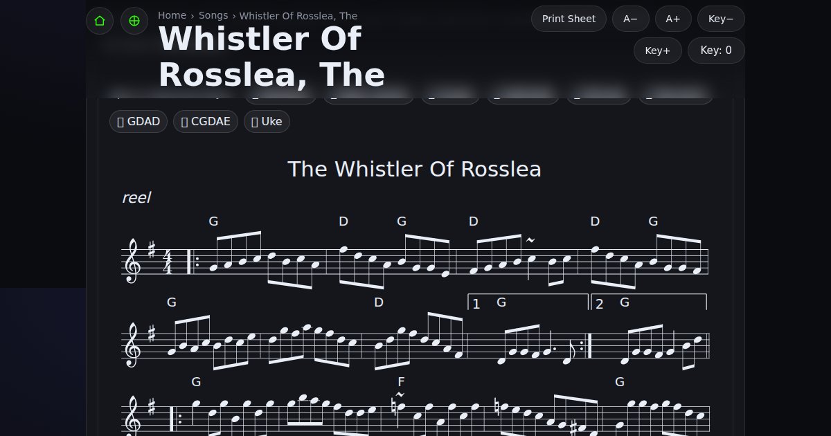 Whistler Of Rosslea, The with chords - reel Fdor – Session Trad Tune ...